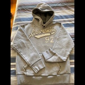Girls Abercrombie Grey Hooded Pullover Sweatshirt